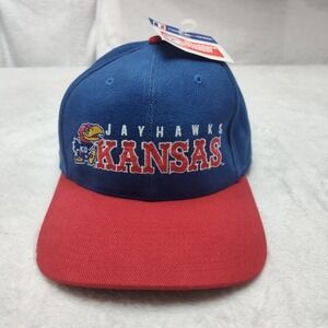 Kansas Jayhawks Hat Cap Strap Back One Size Blue NCAA Basketball TwinsEnterprise